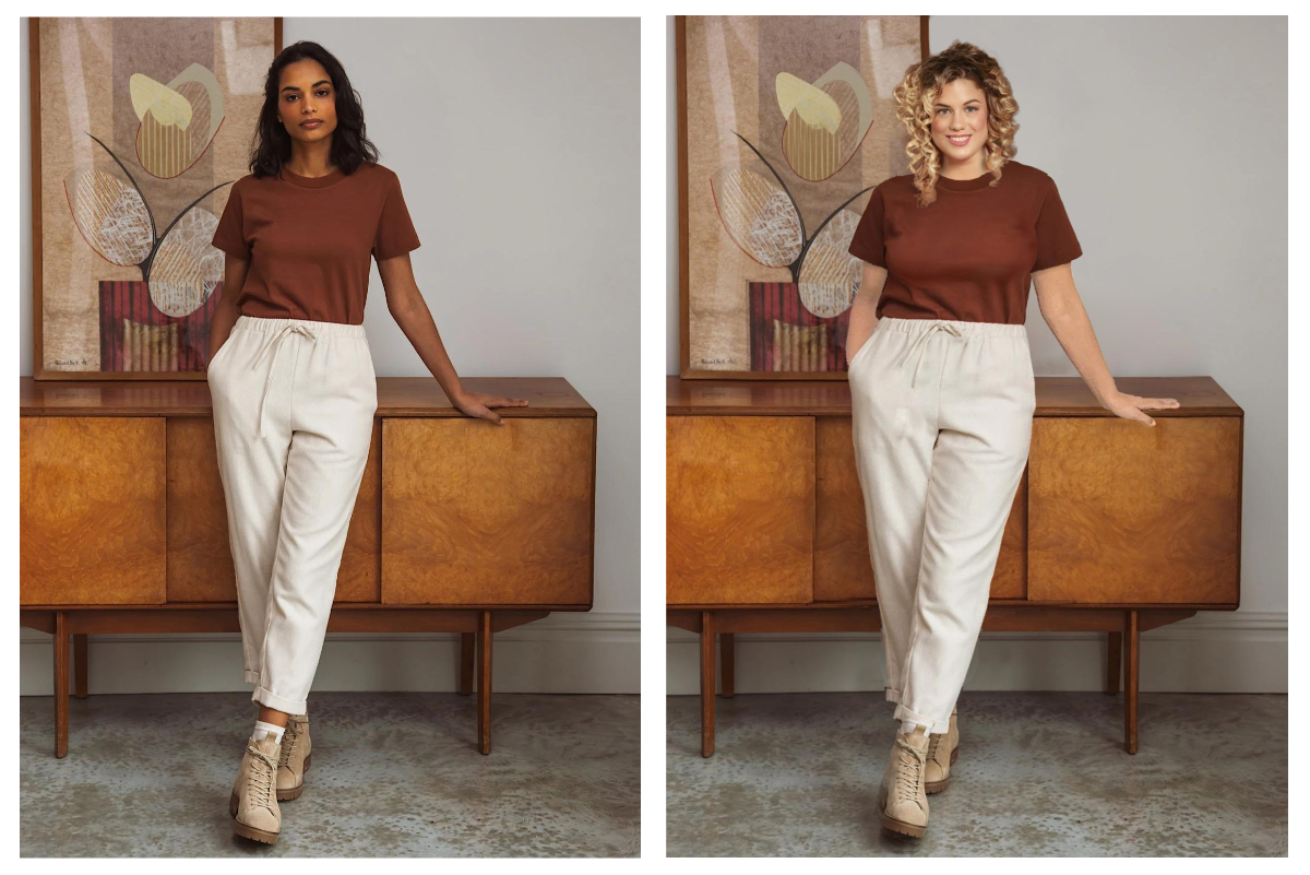 An example of digital try-on produced using Zyler's unique approach.