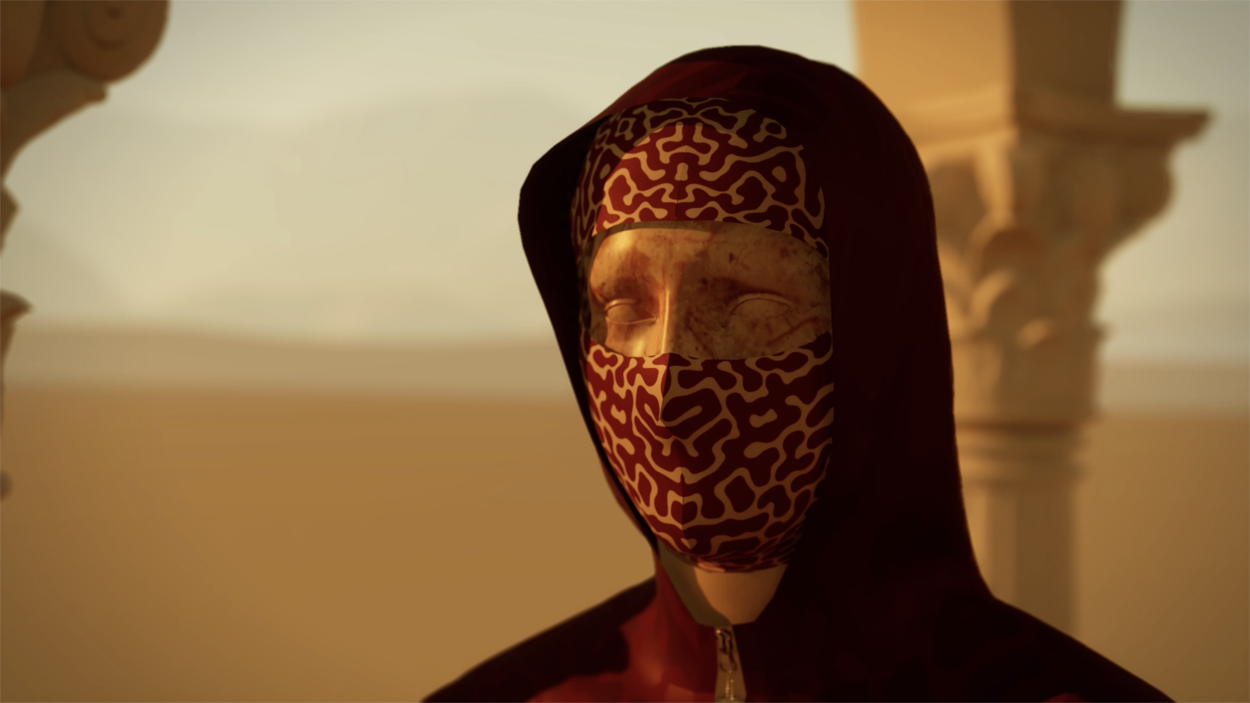 An image taken from one of Gary James McQueen's digital fashion shows, staged with the help of Unreal Engine.