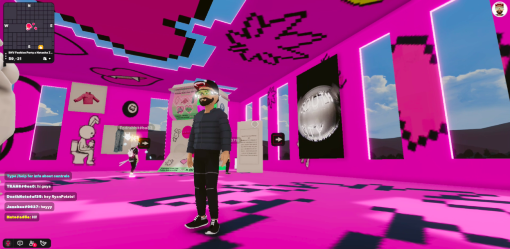 Exploring real-time, interactive spaces like the one demonstrated here is one of the core tenets of Metaverse fashion.