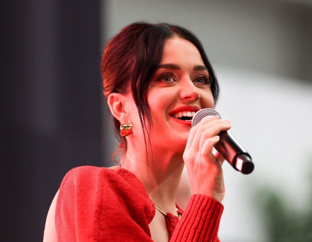 Katy Perry speaking at MAGIC about the launch of her latest shoe collection.