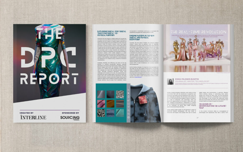A visualisation of some of the exclusive editorial features contained in The Interline's first downloadable report focused on Digital Product Creation in fashion.